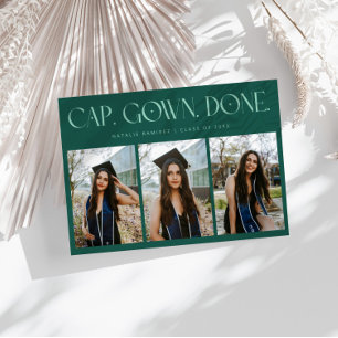 Faire-part Cap. Robe. Terminé. Multi Photo Vert Annonce de Di