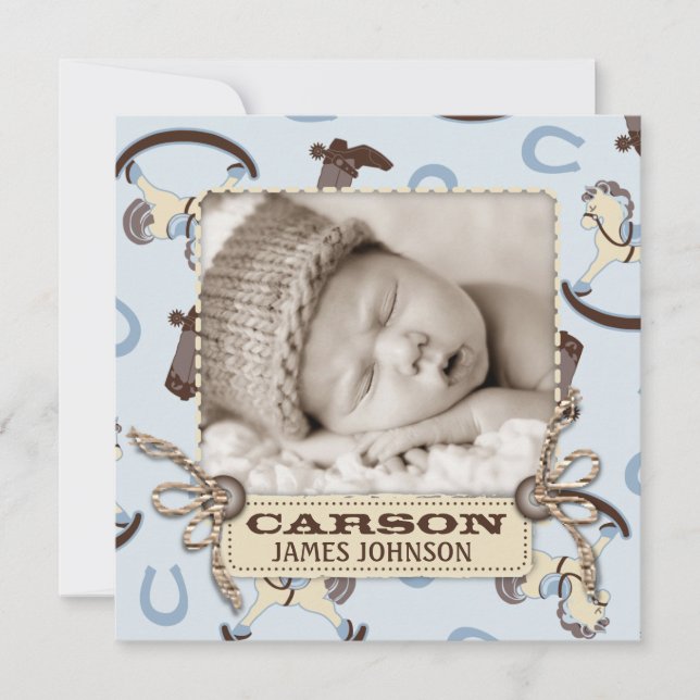 Faire-part Carré Cheval à roche (Devant)