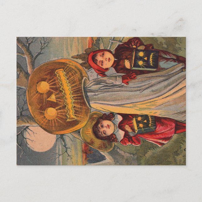 Faire-part Carte postale ancienne d'annonce d'Halloween pour  (Devant)