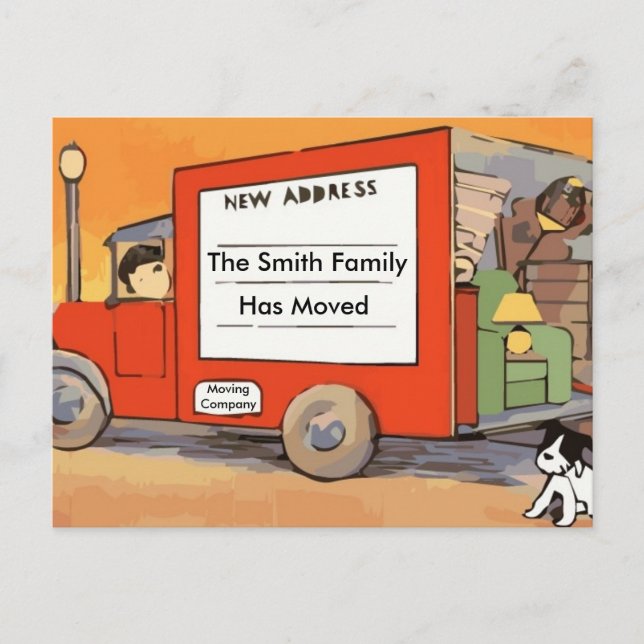 Faire-part Carte postale ancienne de changement d'adresse ave (Devant)