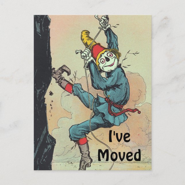 Faire-part Carte postale ancienne épouvantail Oz déménagé nou (Devant)