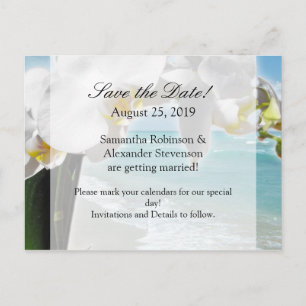 Faire-part Carte postale "Aqua Beach Orchid" pour annoncer un