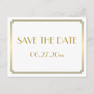 Faire-part Carte postale Art Déco Gatsby le Magnifique blanc