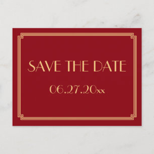 Faire-part Carte postale Art Déco Gatsby le Magnifique rouge