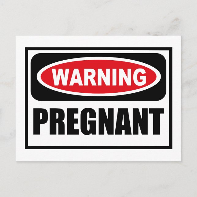 Faire-part Carte postale AVERTISSEMENT ENCEINTE (Devant)