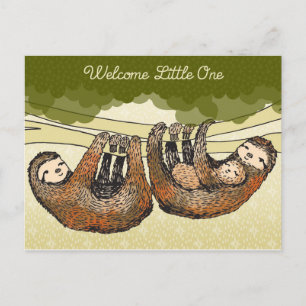 Faire-part Carte postale Bienvenue Baby Sloth