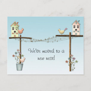 Faire-part Carte postale Birdhouse Nouvelle adresse