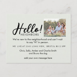 Faire-part Carte postale « Bonjour voisin » modifiable   Nouv