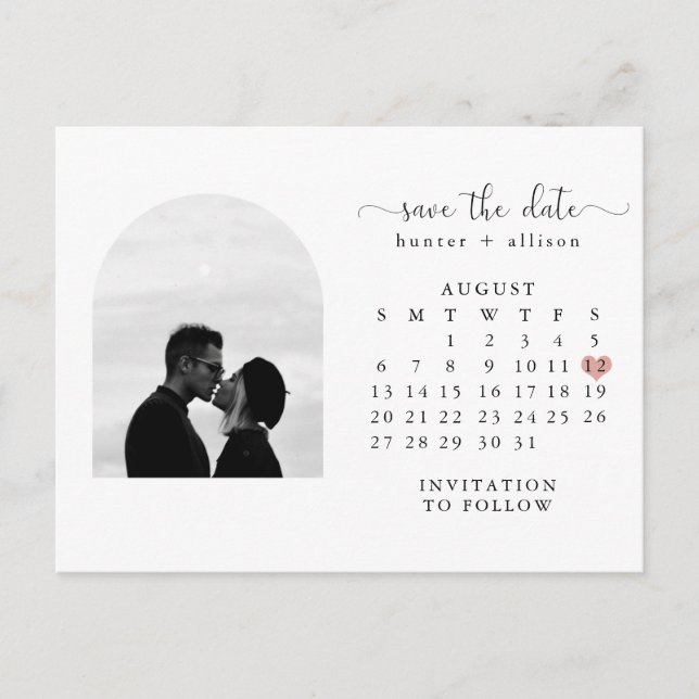 Faire-part Carte postale | Calendrier Enregistrer la date (Devant)