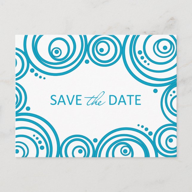 Faire-part Carte postale 'Cercles Enregistrer la date' (Devant)