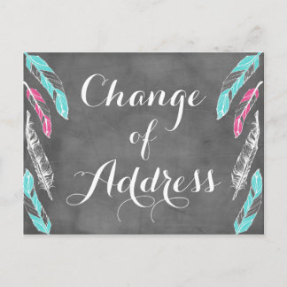 Faire-part Carte postale Changement d'adresse de plume