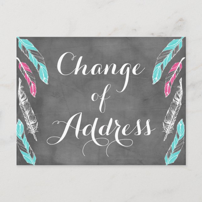 Faire-part Carte postale Changement d'adresse de plume (Devant)