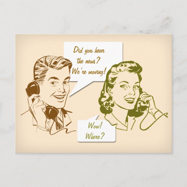 Faire-part Carte postale Changement d'adresse par téléphone r (Devant)