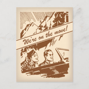 Faire-part Carte postale Changement d'adresse vintage