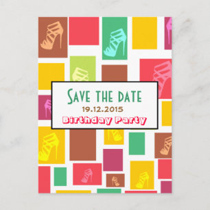 Faire-part Carte postale chic et colorée pour annoncer un ann