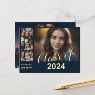 Faire-part Carte postale d'annonce de collage de fin d'études