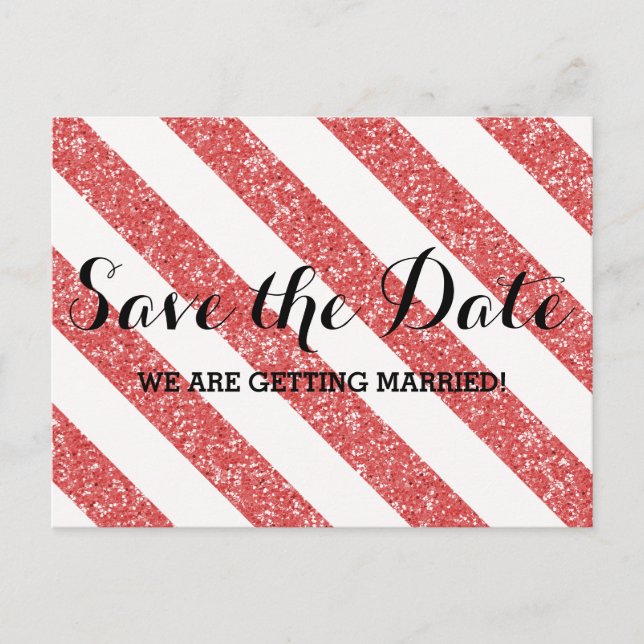 Faire-part Carte postale d'annonce de date de mariage à rayur (Devant)