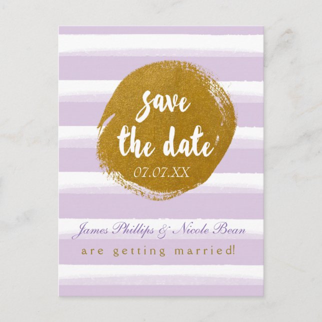 Faire-part Carte postale d'annonce de date de mariage à rayur (Devant)