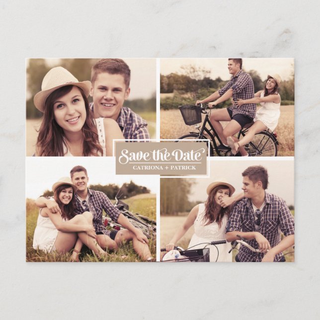 Faire-part Carte postale d'annonce de date de mariage avec ca (Devant)