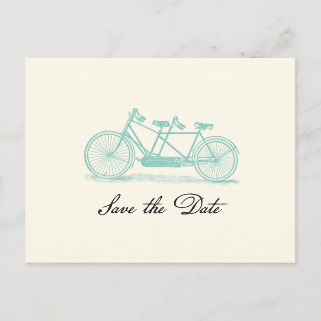 Faire-part Carte postale d'annonce de date de mariage avec vé (Devant)