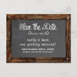 Faire-part Carte postale d'annonce de date de mariage sur ard