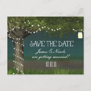 Faire-part Carte postale d'annonce de date de Rustic Country 