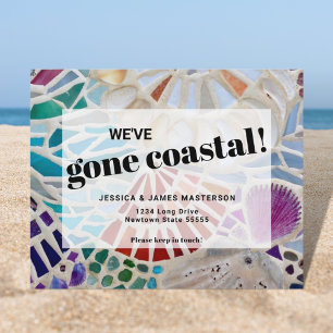 Faire-part Carte postale d'annonce de déménagement à la plage