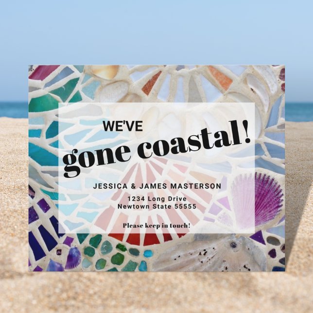 Faire-part Carte postale d'annonce de déménagement à la plage (Créateur téléchargé)