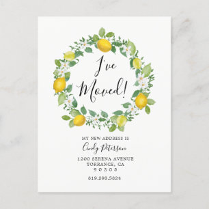 Faire-part Carte postale d'annonce de déménagement Citron   J