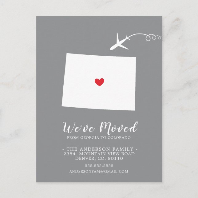 Faire-part Carte postale d'annonce de déménagement COLORADO (Devant)