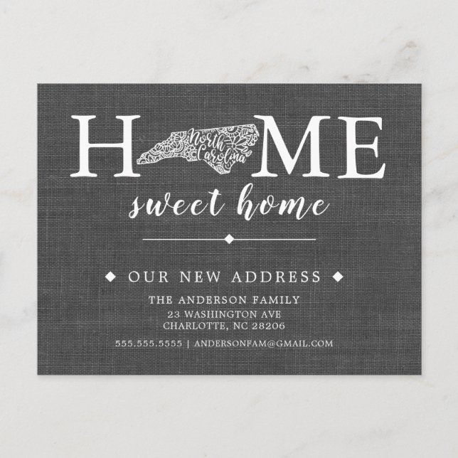 Faire-part Carte postale d'annonce de déménagement de l'État  (Devant)