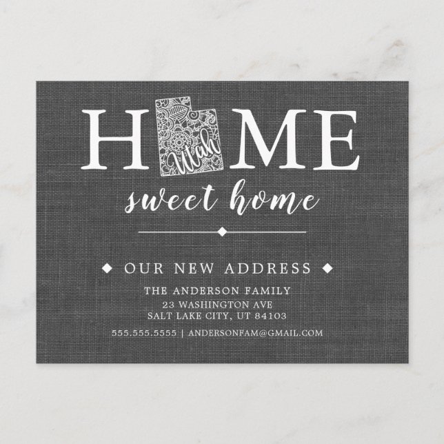 Faire-part Carte postale d'annonce de déménagement de l'État  (Devant)