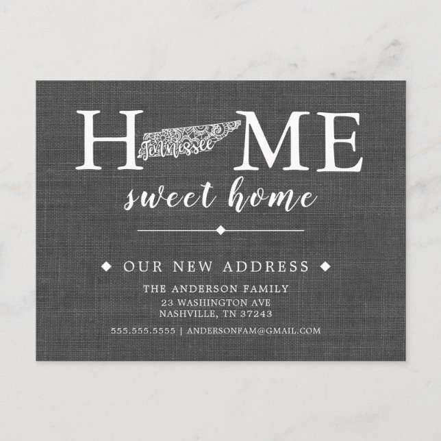 Faire-part Carte postale d'annonce de déménagement de l'État  (Devant)