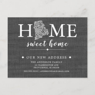 Faire-part Carte postale d'annonce de déménagement de l'État 