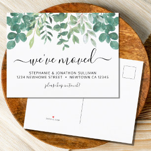 Faire-part Carte postale d'annonce de déménagement Eucalyptus