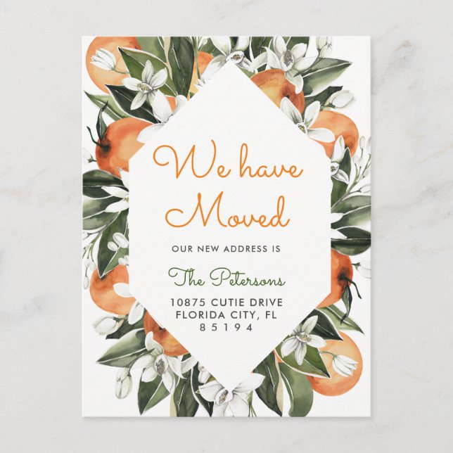Faire-part Carte postale d'annonce de déménagement Orange We  (Devant)
