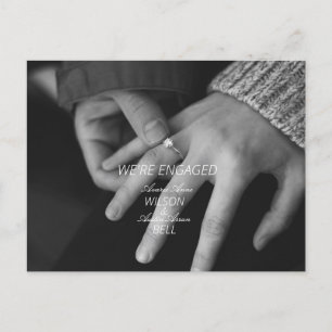 Faire-part Carte postale d'annonce de fiançailles avec photo