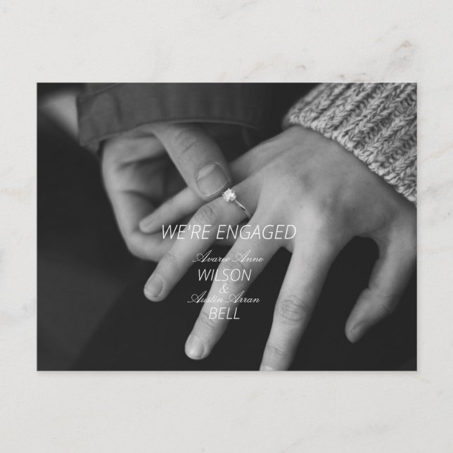 Faire-part Carte postale d'annonce de fiançailles avec photo (Devant)
