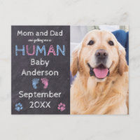 Carte postale d'annonce de grossesse Bébé Chien