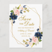 Carte postale d'annonce de mariage à encadrer flor