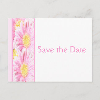 Faire-part Carte postale d'annonce de mariage à fleurs roses