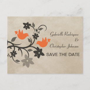 Faire-part Carte postale d'annonce de mariage à motif de fleu