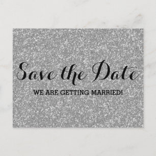 Faire-part Carte postale d'annonce de mariage à paillettes ar