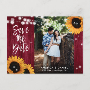 Faire-part Carte postale d'annonce de mariage au tournesol en
