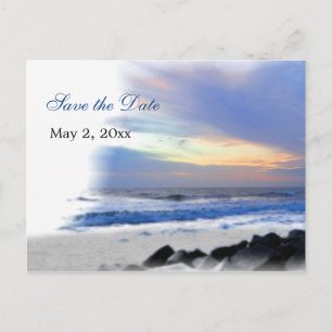 Faire-part Carte postale d'annonce de mariage avec coucher de