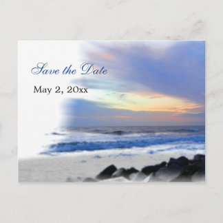 Faire-part Carte postale d'annonce de mariage avec coucher de