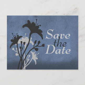 Faire-part Carte postale d'annonce de mariage avec fleurs sau