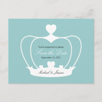 Faire-part Carte postale d'annonce de mariage Couronne élégan