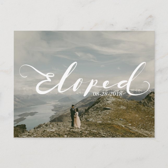 Faire-part Carte postale d'annonce de mariage intime personna (Devant)
