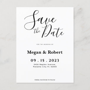 Faire-part Carte postale d'annonce de mariage minimaliste à c
